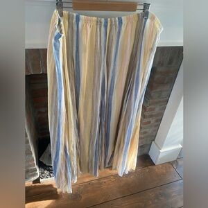 New Directions Womens Plus Size Maxi Length Rainbow Striped Pleated Skir…